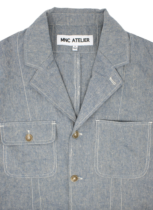 Benjamin Linen Relaxed Jacket in Chambray