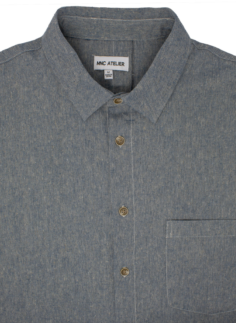 Jesse Linen Relaxed Shirt in Chambray