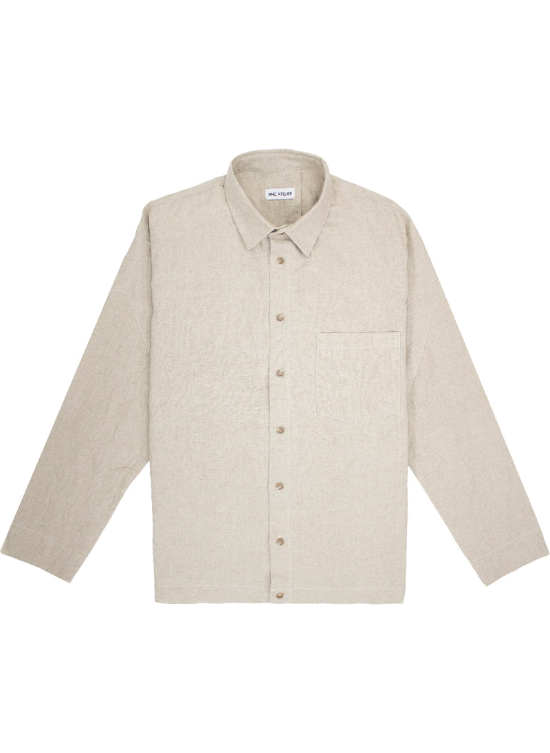 Jesse Linen Relaxed Shirt in Stone
