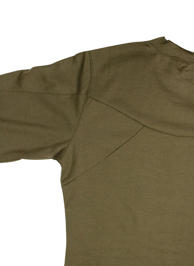 Laser Collar Long Sleeve Knit in Olive