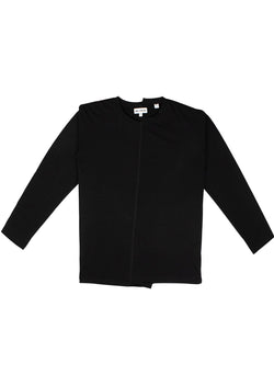 Black Asymmetrical Knitted Shirt