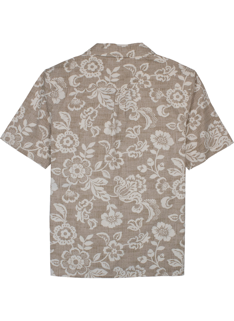 Randolph Short Sleeved Shirt in Sand Floral