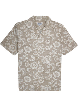 Randolph Short Sleeved Shirt in Sand Floral