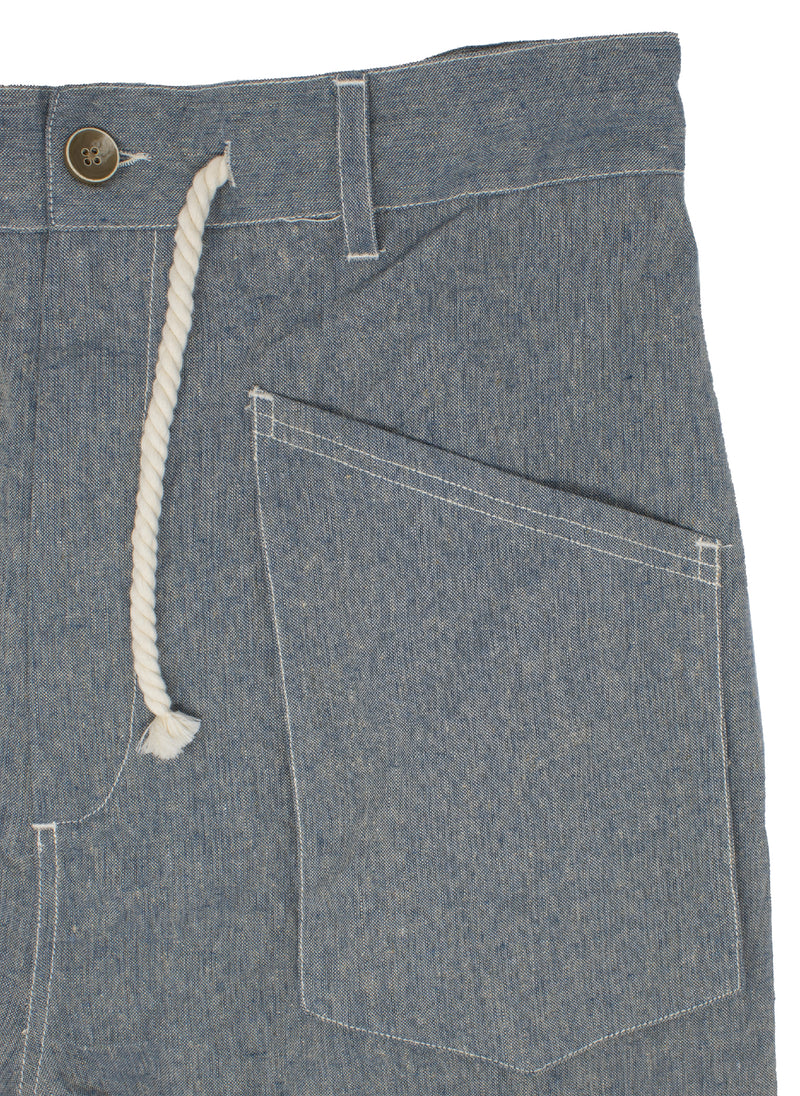Samuel Linen French Workwear Trouser in Chambray