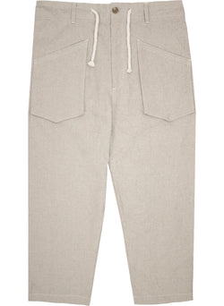 Samuel Linen French Workwear Trouser in Stone