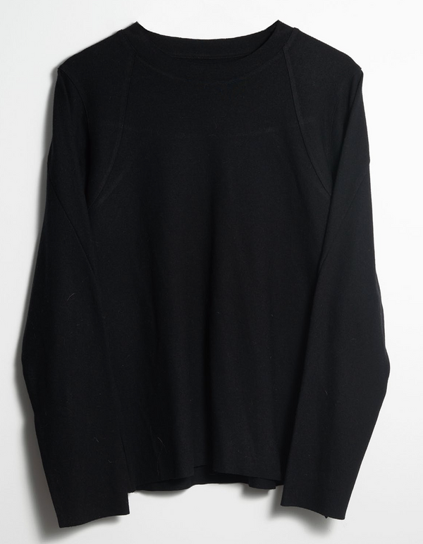 Laser Collar Long Sleeve Knit in Black